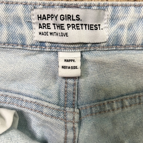 Les Basics straight leg frayed cropped light denim wash - Picture 3 of 4